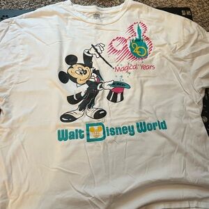 Disney White T-Shirt with Mickey Mouse and Walt Disney World Design
